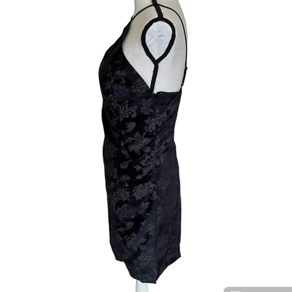NWT Rag & Bone Fara Velvet Black Retro Floral Mini Sheath Halter Dress Size 4 - Picture 5 of 13